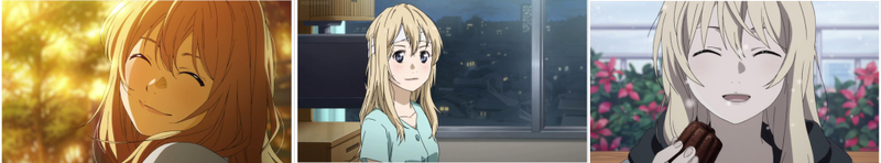 As the series progress, we see slight differences in the way color is used for Kaori’s character